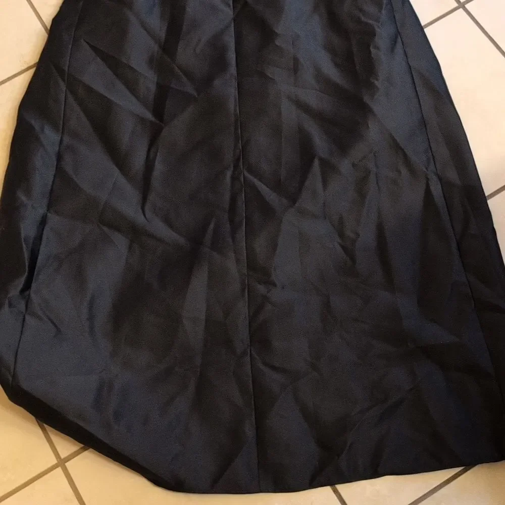 NWT Alfred Sung Cap Sleeve Pleated Skirt Dress Pockets Black Maxi Dress Size 2 - Picture 5 of 13
